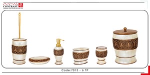 اکسسوری حمام و دستشویی 6 پارچه کنتراست  مدل 7013